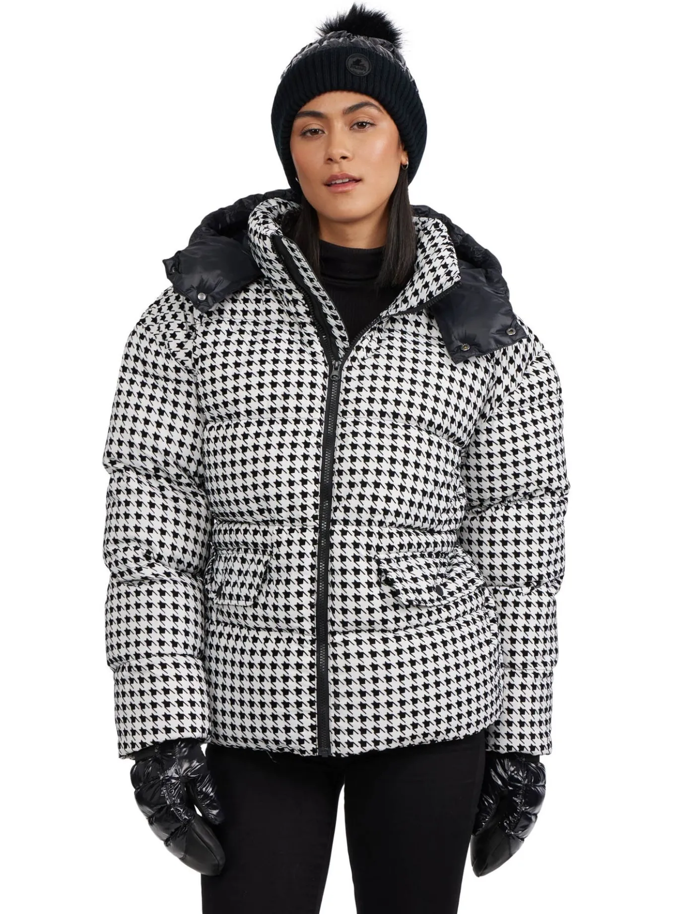 Fashion Ascella Manteau Matelasse Surdimensionne Court A Motif Pied- Femmes Matelassés