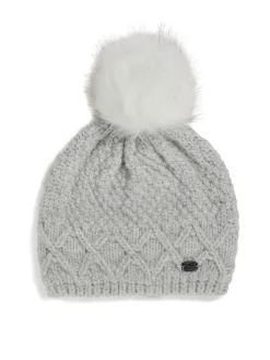 Outlet Cold Tuque Tricotee Avec Pompon En Fausse Fourrure Femmes Chapeaux