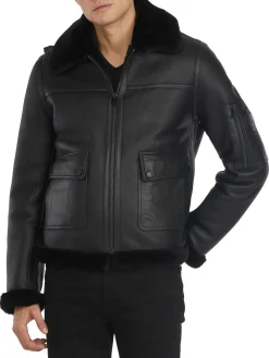 Flash Sale Heritage Aviator Blouson En Peau De Mouton Pour Hommes Hommes Bombers