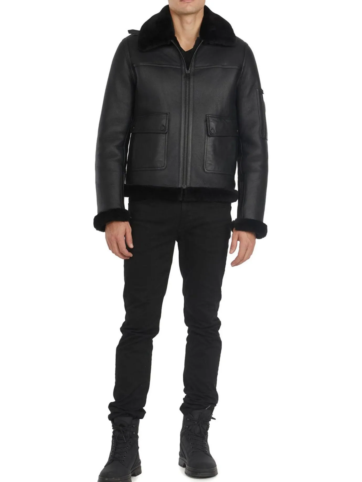 Flash Sale Heritage Aviator Blouson En Peau De Mouton Pour Hommes Hommes Bombers