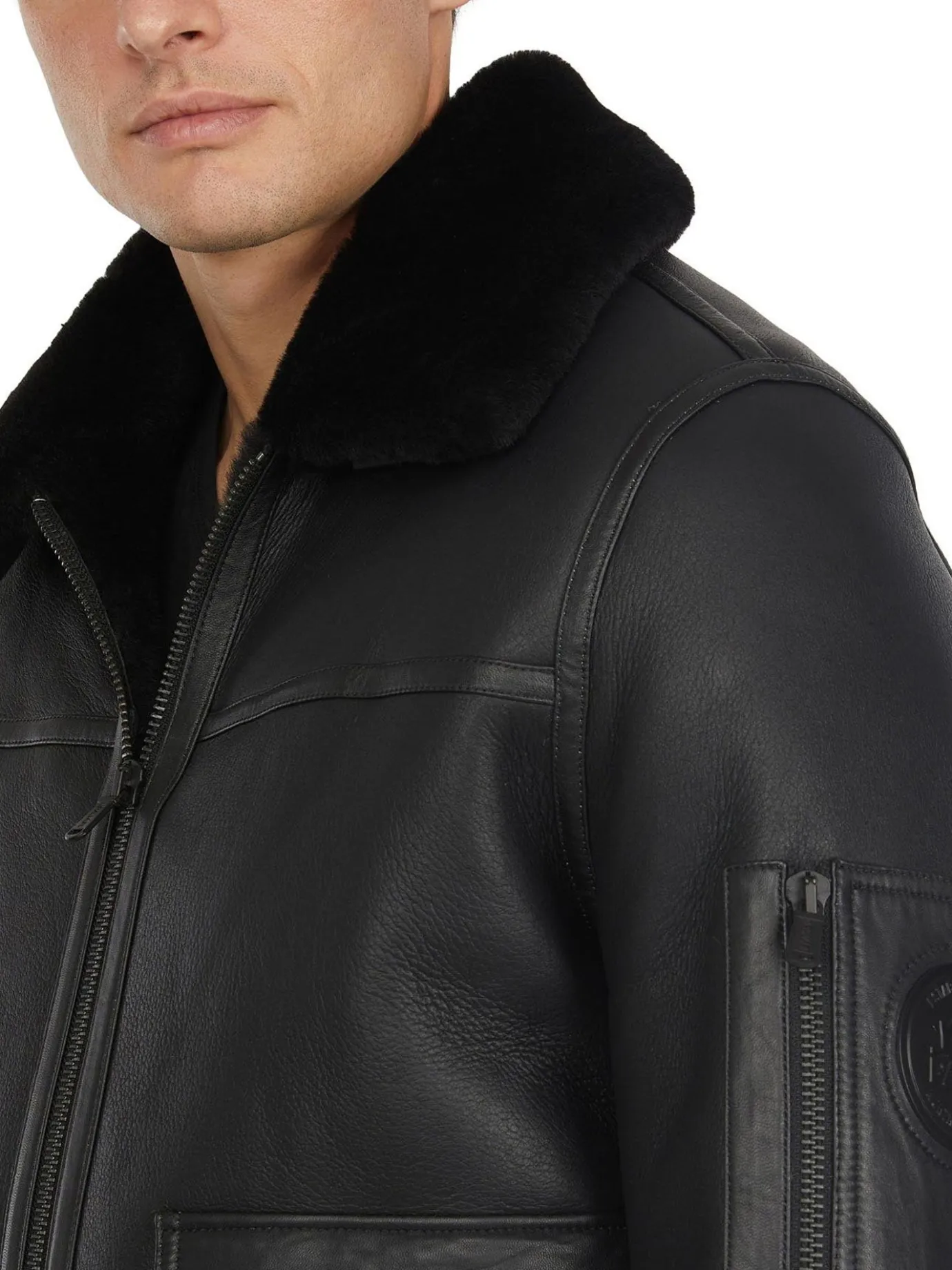 Flash Sale Heritage Aviator Blouson En Peau De Mouton Pour Hommes Hommes Bombers