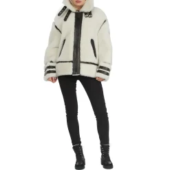 New Jenny Veste Zippee En Peau De Mouton Pour Femmes Femmes Bombers