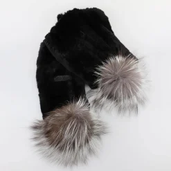 Online Rexal Echarpe Tricotee Avec Pompon En Fourrure Femmes Écharpes