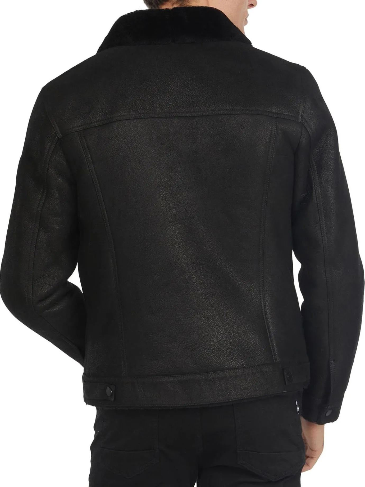 Cheap Trucker Manteau En Peau De Mouton Pour Hommes Hommes Bombers